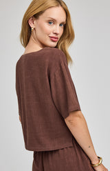 Gemini Linen Top | Espresso