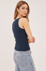 Naia Tank | Navy Ringer