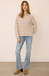 Wanda Pullover Sweater | Latte Stripe