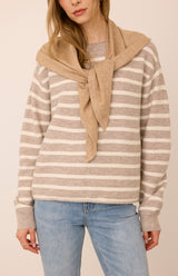 Wanda Pullover Sweater | Latte Stripe