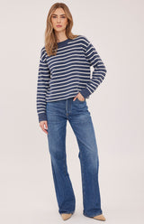 Wanda Pullover Sweater | Navy Stripe