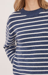 Wanda Pullover Sweater | Navy Stripe