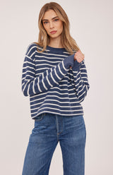 Wanda Pullover Sweater | Navy Stripe