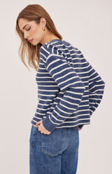 Wanda Pullover Sweater | Navy Stripe