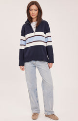 Idris Striped Sweater | Navy Stripe
