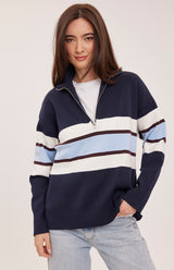 Idris Striped Sweater | Navy Stripe