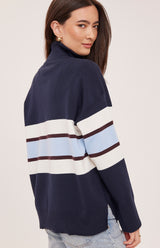 Idris Striped Sweater | Navy Stripe