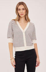 Hildi Knit Top | Fig Stripe