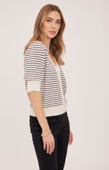 Hildi Knit Top | Fig Stripe