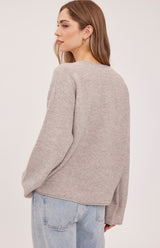 Annalise V-Neck Sweater | Heather Latte