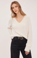 Filomena V-Neck Sweater | Cream