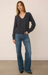 Filomena V-Neck Sweater | Smoke