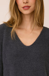 Filomena V-Neck Sweater | Smoke