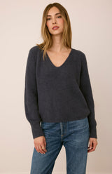 Filomena V-Neck Sweater | Smoke