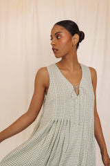 Zoey Mini Dress | Pistachio Gingham