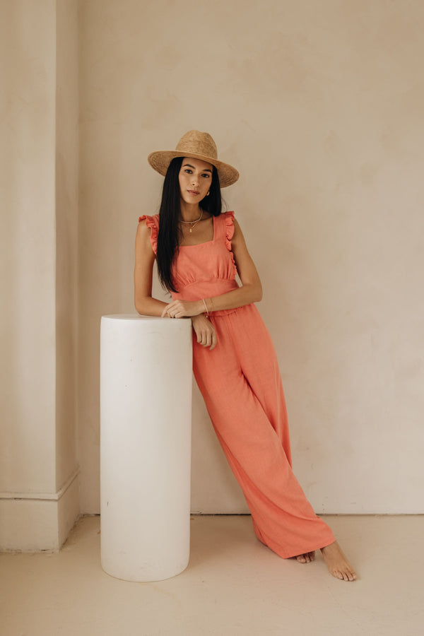 Shannon Linen Pants | Coral - FINAL SALE