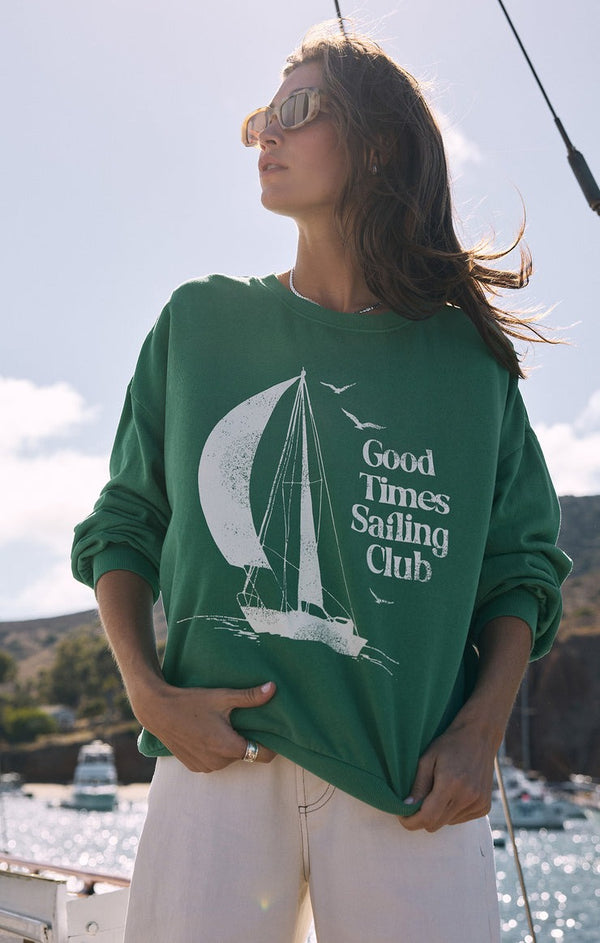 Sail Away Sunday Sweatshirt | Botanical Green