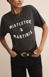 Mistletoe Boyfriend Tee | Black Sand