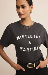 Mistletoe Boyfriend Tee | Black Sand