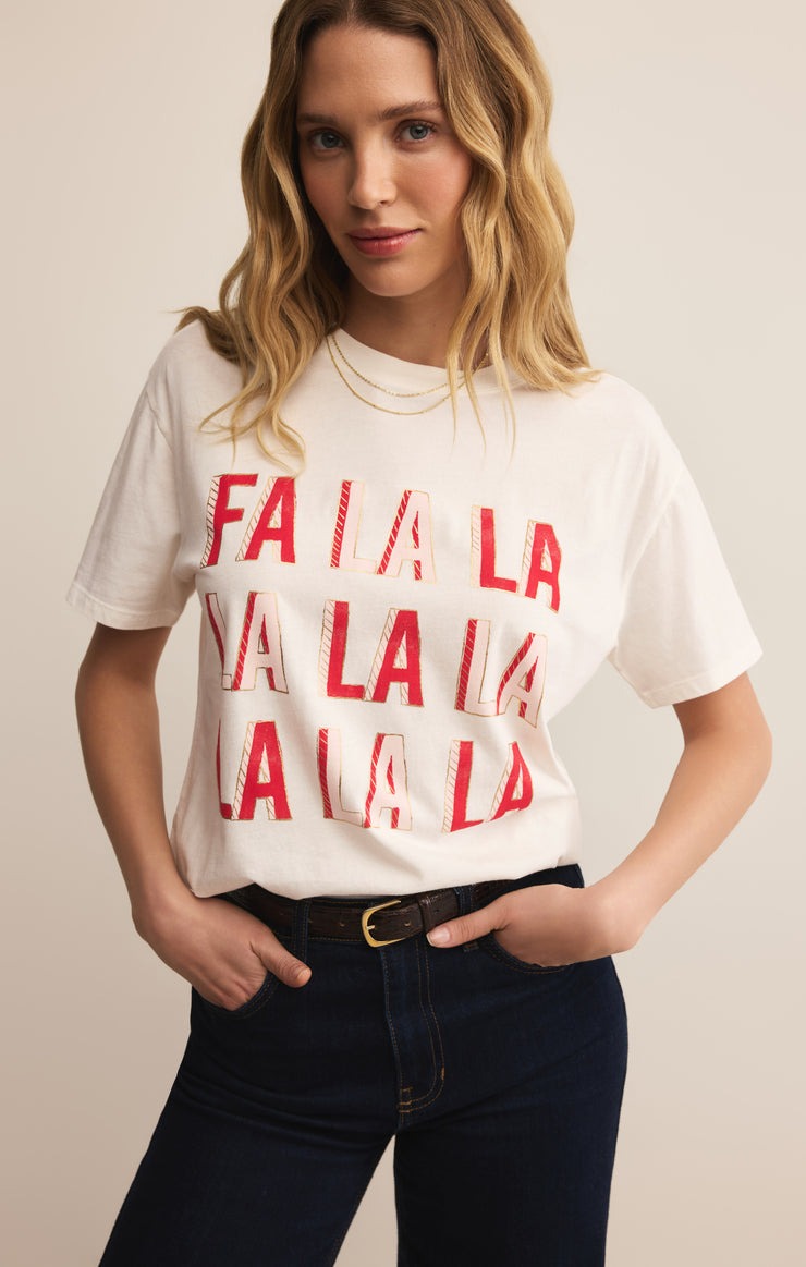 Falalala Boyfriend Tee | Sea Salt