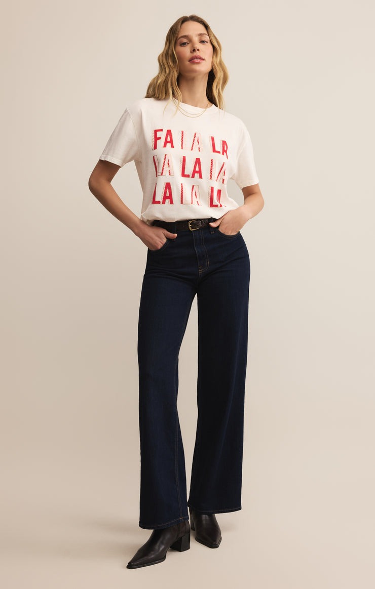 Falalala Boyfriend Tee | Sea Salt