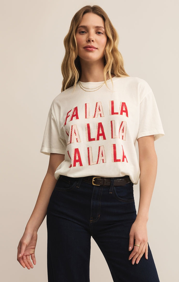 Falalala Boyfriend Tee | Sea Salt