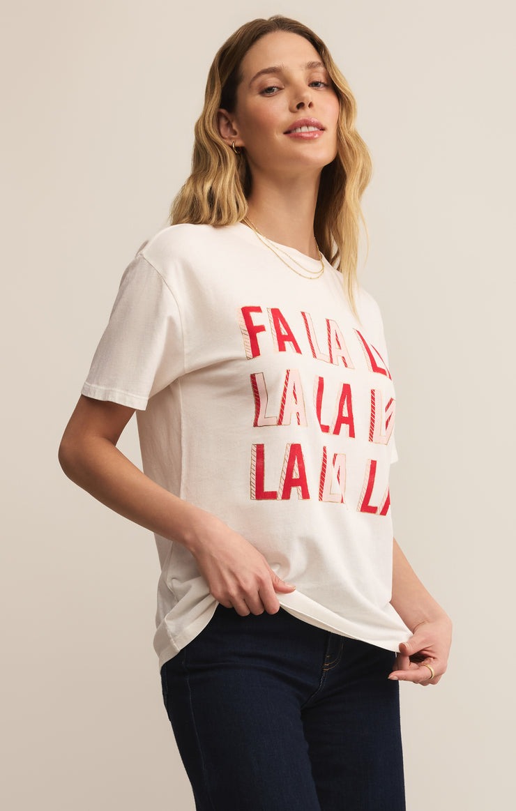 Falalala Boyfriend Tee | Sea Salt