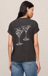 Martini Boyfriend Tee | Black Sand
