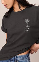 Martini Boyfriend Tee | Black Sand
