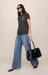 Martini Boyfriend Tee | Black Sand