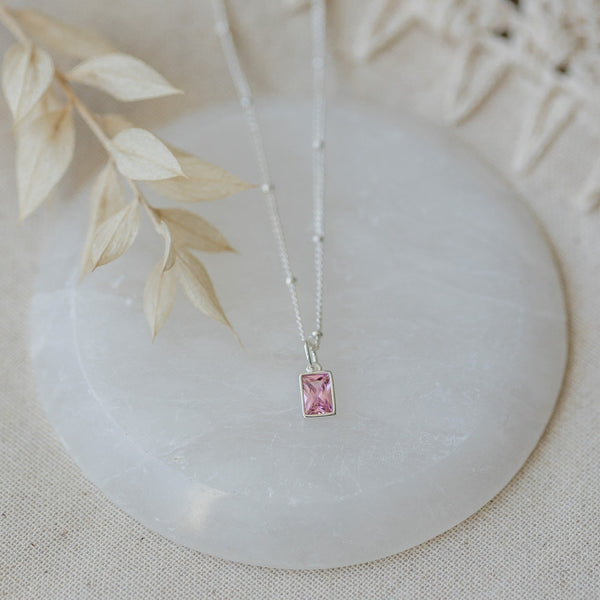 Glim Necklace | Silver/Pink