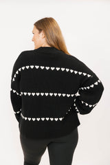 Follow Your Heart Sweater | Black & White