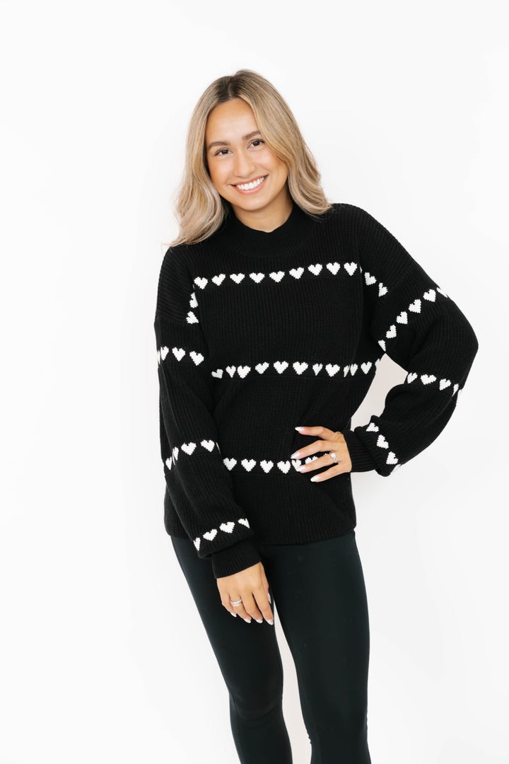 Follow Your Heart Sweater | Black & White