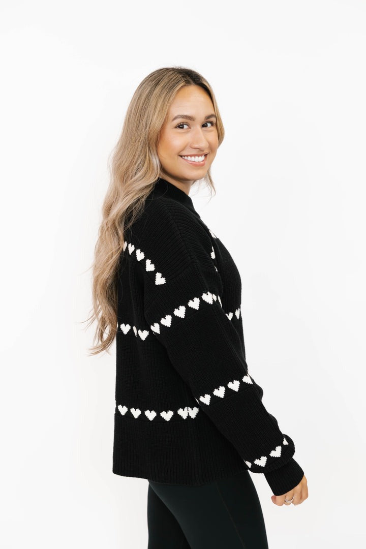 Follow Your Heart Sweater | Black & White