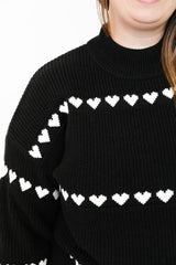 Follow Your Heart Sweater | Black & White