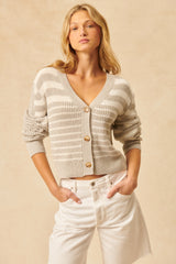 Hugo Cardigan | Heather Stripe