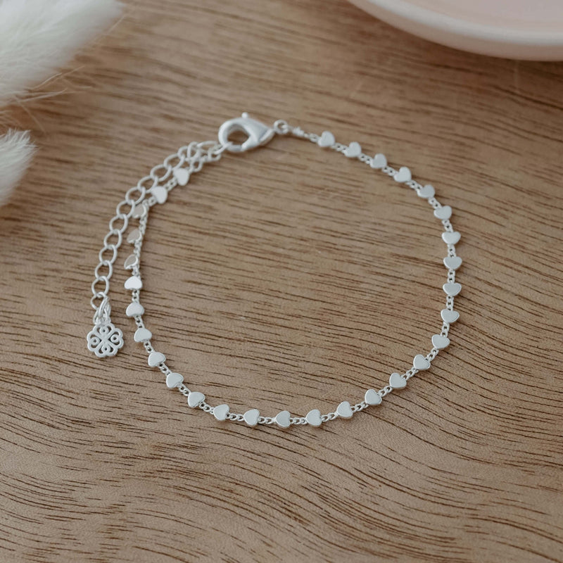 Heart Chain Bracelet | Silver