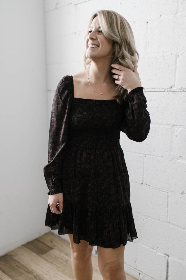 Harper Smocked Dress | Wine - FINAL SALE
