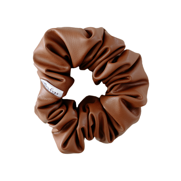 Barbays Leatherette Scrunchie | Brown