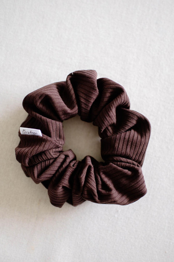 Barbays Scrunchie | Chocolate Rib Knit