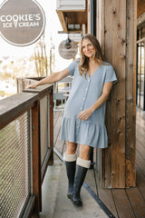 Hailey Mini Dress | Dusty Blue