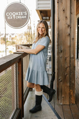 Hailey Mini Dress | Dusty Blue