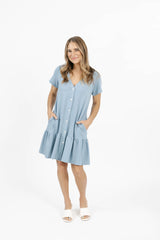Hailey Mini Dress | Dusty Blue