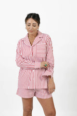 Kaitlin Cotton Top | Faded Red Stripe