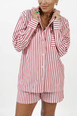 Kaitlin Cotton Top | Faded Red Stripe