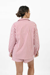 Kaitlin Cotton Top | Faded Red Stripe