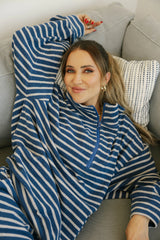 Kaitlin Terry Top | Grey & Navy Stripe