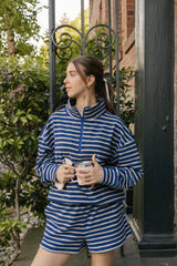 Kaitlin Terry Top | Grey & Navy Stripe
