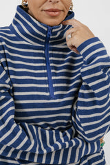 Kaitlin Terry Top | Grey & Navy Stripe