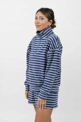 Kaitlin Terry Top | Grey & Navy Stripe